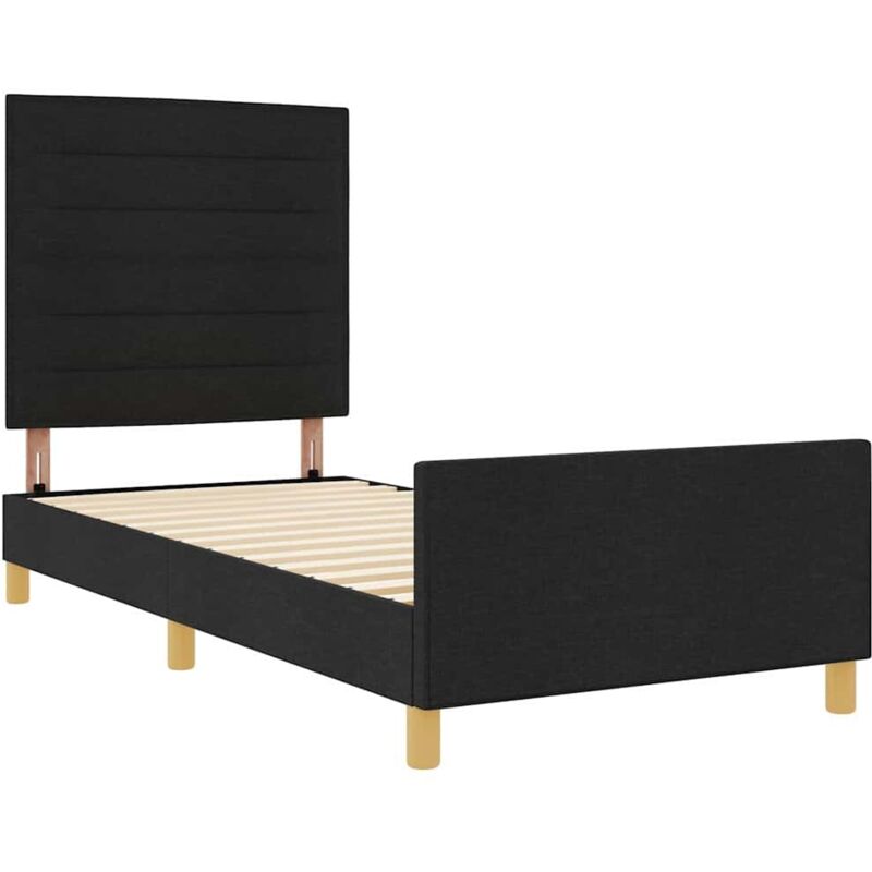 vidaXL Black Fabric Bed Frame 80x200 cm