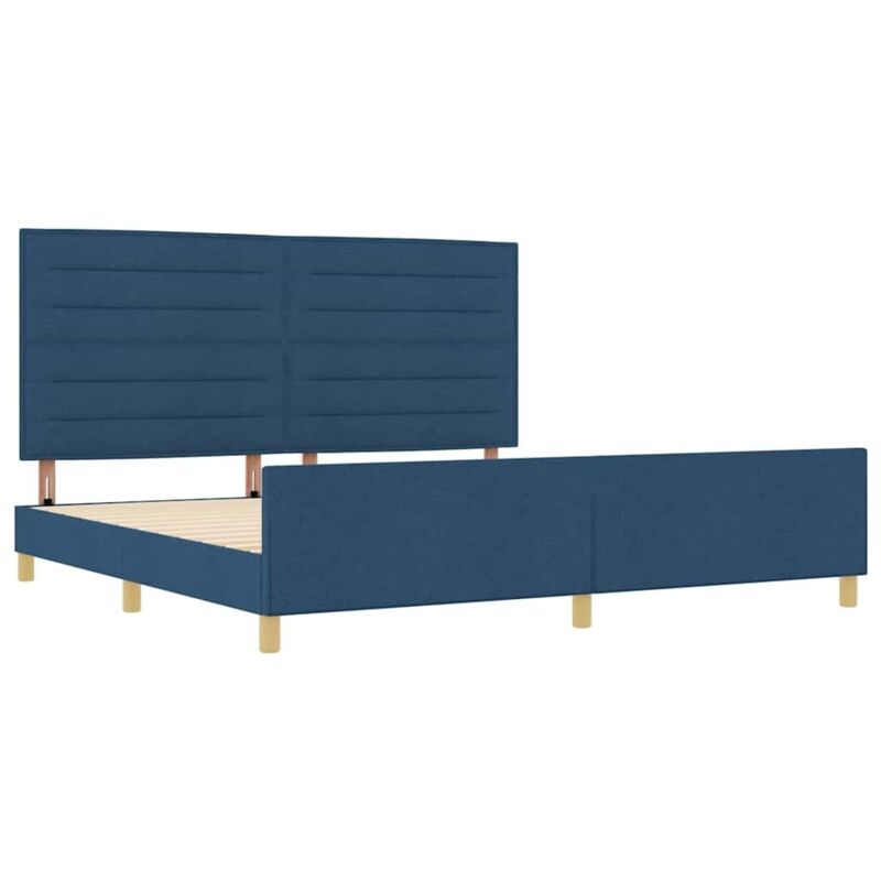 vidaXL Blue Fabric Bed Frame 200x200 cm