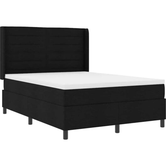 vidaXL Box Spring Bed with Mattress - Black, 160x200 cm, Fabric