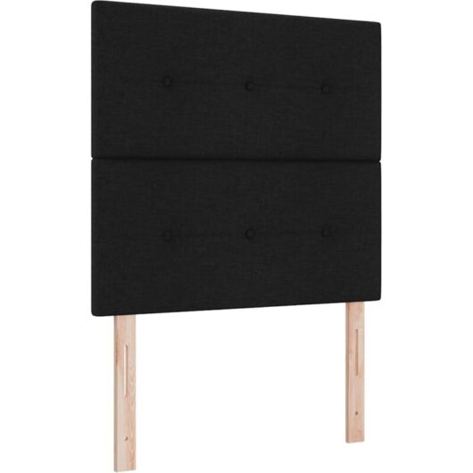 vidaXL Box Spring Bed with Mattress Black 80x200 cm Fabric