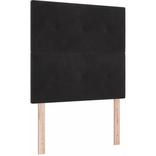 vidaXL Box Spring Bed with Mattress Black 90x200 cm Velvet