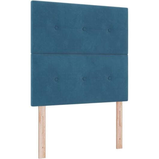 vidaXL Box Spring Bed with Mattress Dark Blue 90x190 cm Velvet