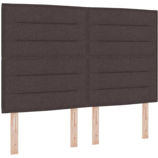 vidaXL Box Spring Bed with Mattress Dark Brown 140x190 cm Fabric