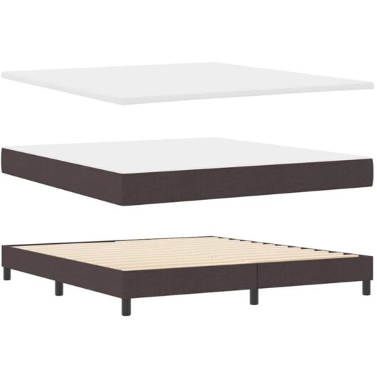 vidaXL Box Spring Bed with Mattress Dark Brown 180x200 cm Fabric
