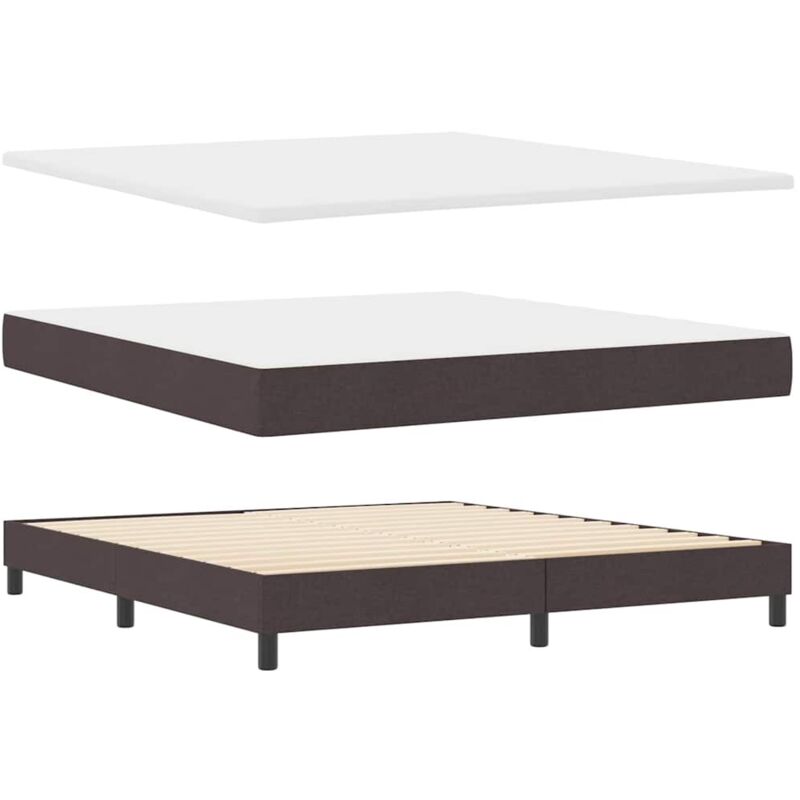 vidaXL Box Spring Bed with Mattress Dark Brown 180x200 cm Fabric
