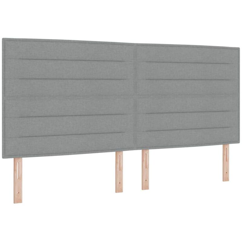 vidaXL Box Spring Bed with Mattress Light Grey 200x200 cm Fabric