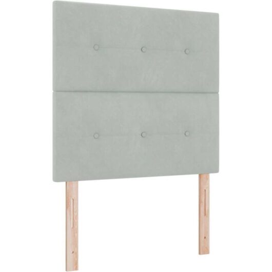 vidaXL Box Spring Bed with Mattress Light Grey 90x190 cm Velvet