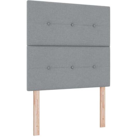vidaXL Box Spring Bed with Mattress - Light Grey, 90x200 cm, Fabric