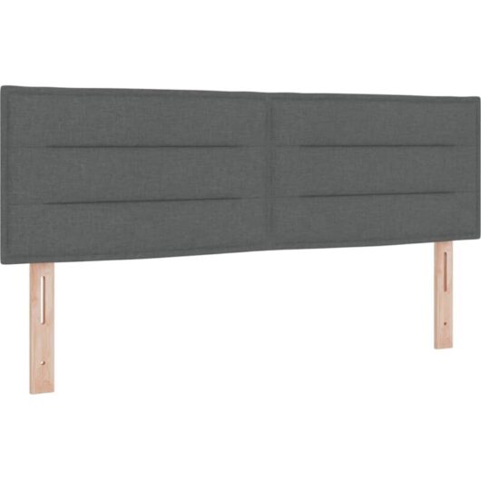 vidaXL Box Spring Bed with Mattress in Dark Grey, 160 x 200 cm Fabric