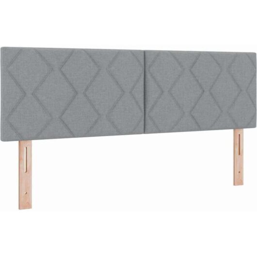 vidaXL Box Spring Bed with Mattress in Light Grey, 140 x 200cm, Fabric