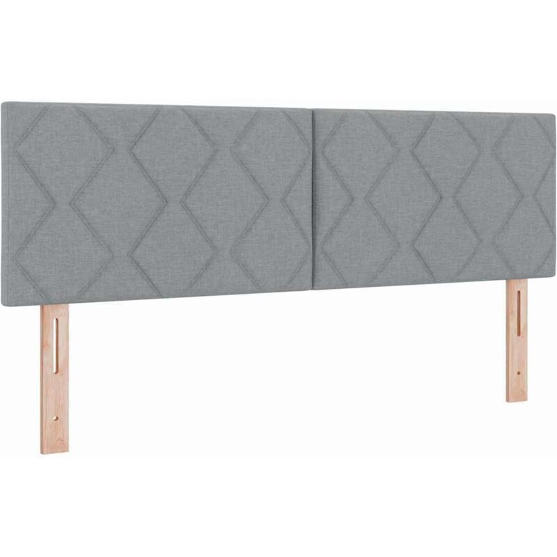 vidaXL Box Spring Bed with Mattress in Light Grey, 140 x 200cm, Fabric