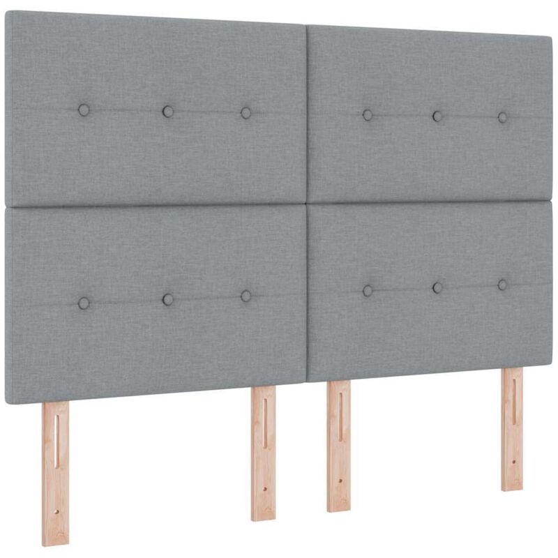 vidaXL Box Spring Bed with Mattress in Light Grey, 160x200 cm, Fabric