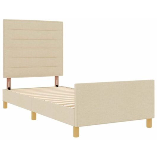 vidaXL Cream Bed Frame 90x190 cm Fabric