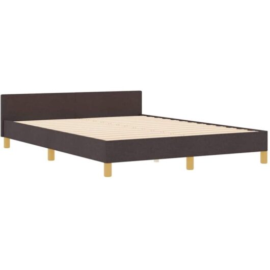 vidaXL Dark Brown Fabric Bed Frame 140x190 cm