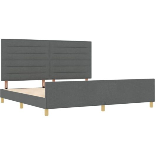 vidaXL Dark Grey Fabric Bed Frame 200x200 cm