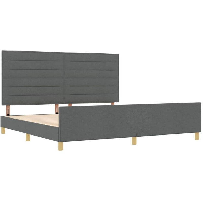 vidaXL Dark Grey Fabric Bed Frame 200x200 cm