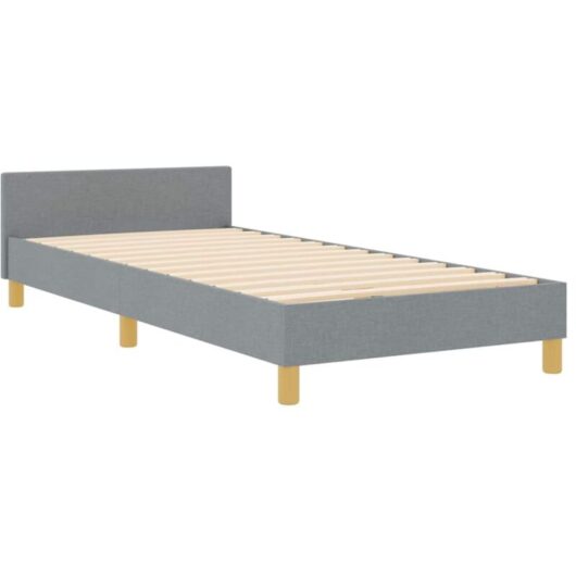vidaXL Light Grey Fabric Bed Frame 90x190 cm