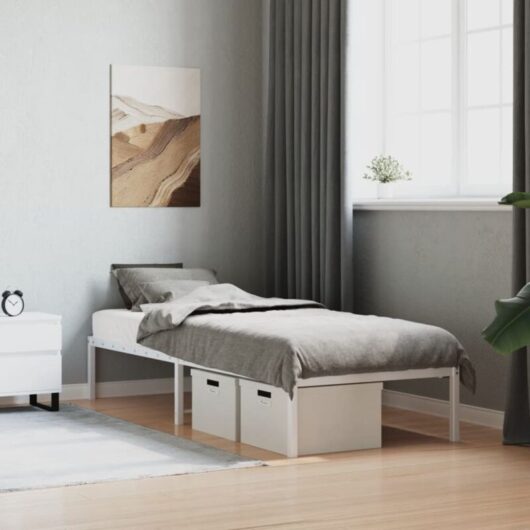 vidaXL Metal Bed Frame without Mattress White 80x200cm